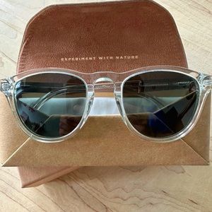 SHWOOD FRANCIS UNISEX SUNGLASSES CLEAR ACETATE W/  BOX & ACCESSORIES SHIPS FREE!
